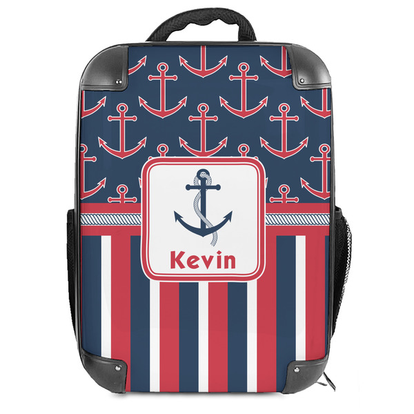 Custom Nautical Anchors & Stripes Hard Shell Backpack (Personalized)