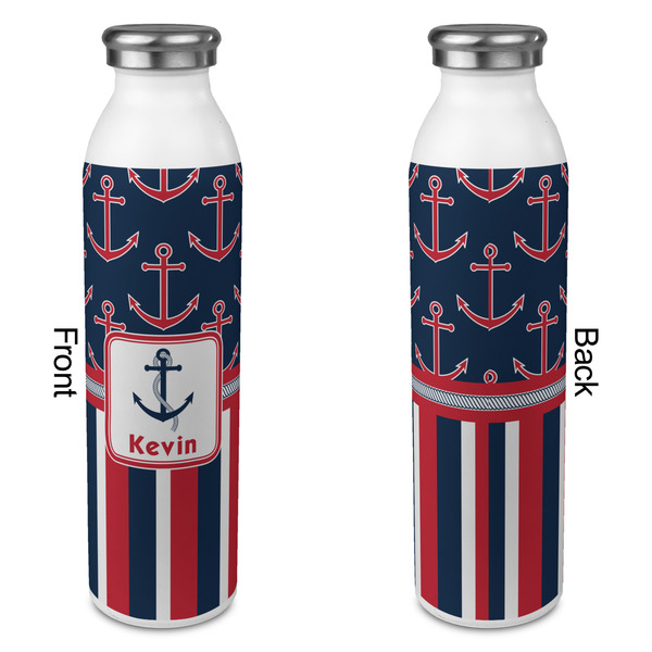 Nautical Anchors & Stripes 20oz Water Bottles - Full Print - Approval