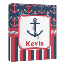 Nautical Anchors & Stripes Canvas Print - 20x24 (Personalized)