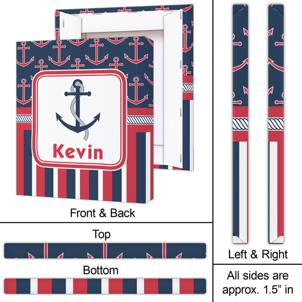 Nautical Anchors & Stripes 20x24 - Canvas Print - Approval