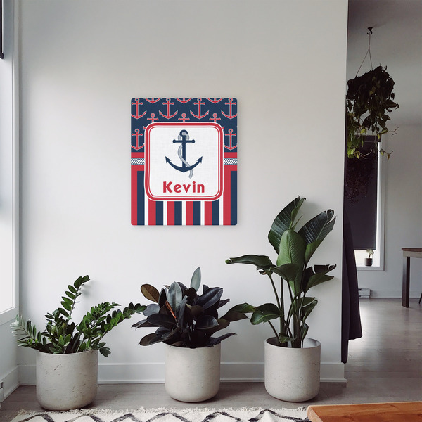 Nautical Anchors & Stripes 20x24 - Canvas Print - In Context