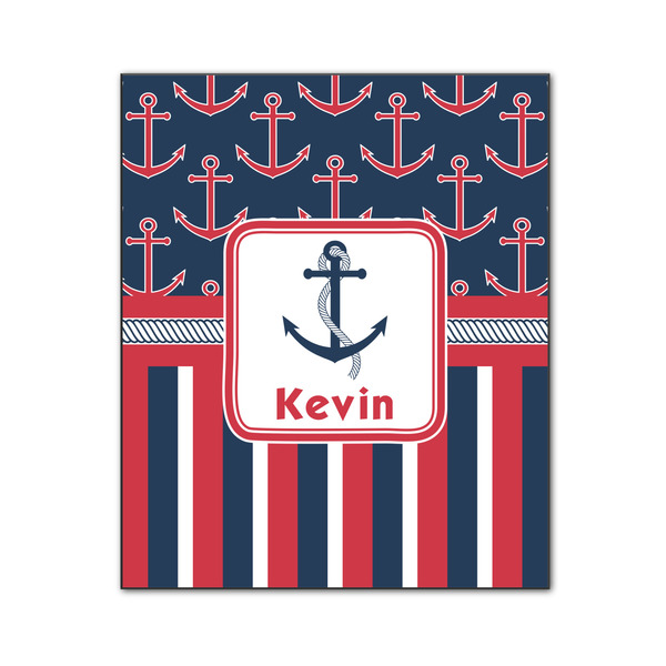 Nautical Anchors & Stripes 20x24 Wood Print - Front View