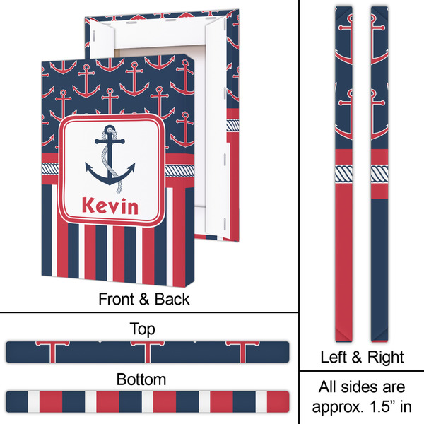 Nautical Anchors & Stripes 20x30 - Canvas Print - Approval