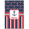 Nautical Anchors & Stripes Wood Print - 20x30 (Personalized)