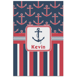 Nautical Anchors & Stripes Poster - Matte - 24x36 (Personalized)