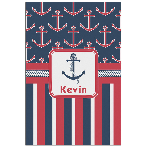 Custom Nautical Anchors & Stripes Poster - Matte - 24x36 (Personalized)