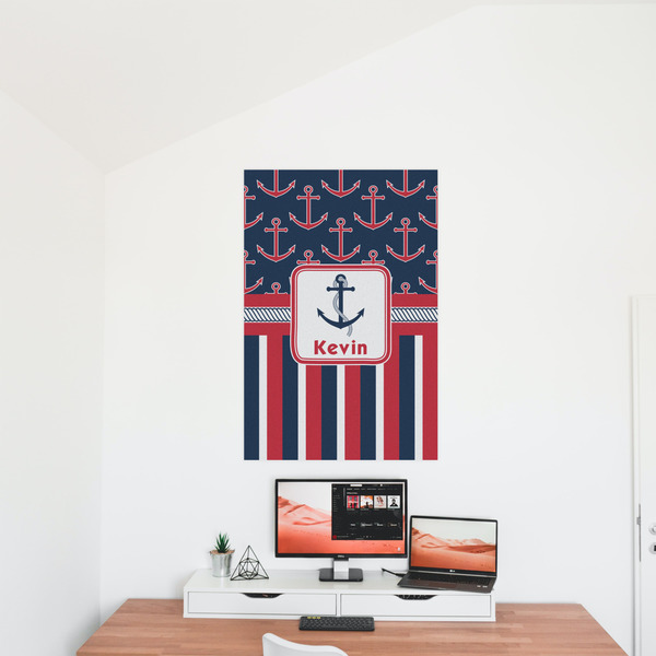 Nautical Anchors & Stripes 24x36 - Matte Poster - On the Wall