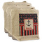 Nautical Anchors & Stripes 3 Reusable Cotton Grocery Bags - Front View