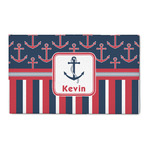 Nautical Anchors & Stripes 3' x 5' Indoor Area Rug (Personalized)