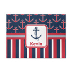Nautical Anchors & Stripes 5' x 7' Indoor Area Rug (Personalized)