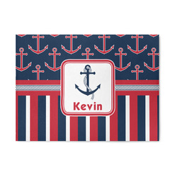 Nautical Anchors & Stripes 5' x 7' Indoor Area Rug (Personalized)