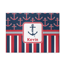 Nautical Anchors & Stripes 5' x 7' Patio Rug (Personalized)