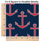 Nautical Anchors & Stripes 6x6 Swatch of Fabric