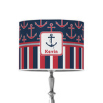 Nautical Anchors & Stripes 8" Drum Lamp Shade - Poly-film (Personalized)