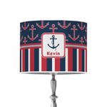 Nautical Anchors & Stripes 8" Drum Lamp Shade - Poly-film (Personalized)