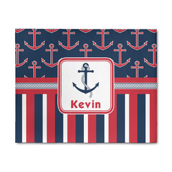Nautical Anchors & Stripes 8' x 10' Indoor Area Rug (Personalized)