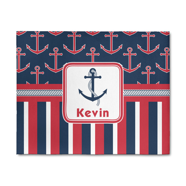 Custom Nautical Anchors & Stripes 8' x 10' Patio Rug (Personalized)