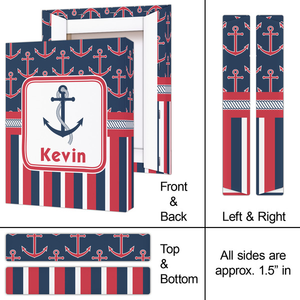 Nautical Anchors & Stripes 8x10 - Canvas Print - Approval
