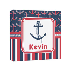 Nautical Anchors & Stripes Canvas Print - 8x8 (Personalized)