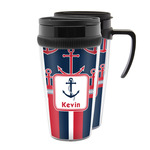 Nautical Anchors & Stripes Acrylic Travel Mug (Personalized)