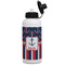 Nautical Anchors & Stripes Aluminum Water Bottle - White Front