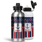 Nautical Anchors & Stripes Aluminum Water Bottles - MAIN (white &silver)