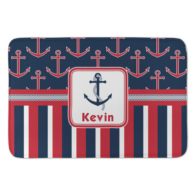 Nautical Anchors & Stripes Anti-Fatigue Kitchen Mat (Personalized)
