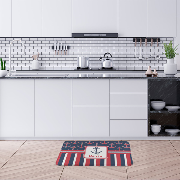 Nautical Anchors & Stripes Anti-Fatigue Kitchen Mats - LIFESTYLE