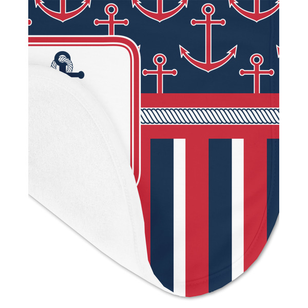 Nautical Anchors & Stripes Baby Bib - AFT detail