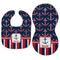 Nautical Anchors & Stripes Baby Bib & Burp Set - Approval (new bib & burp)