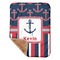 Nautical Anchors & Stripes Baby Sherpa Blanket - Corner Showing Soft