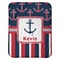 Nautical Anchors & Stripes Baby Sherpa Blanket - Flat