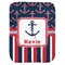 Nautical Anchors & Stripes Baby Swaddling Blanket - Flat