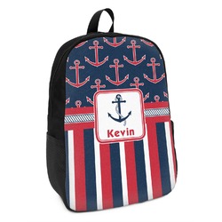 Nautical Anchors & Stripes Kids Backpack (Personalized)