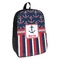 Nautical Anchors & Stripes Backpack - angled view