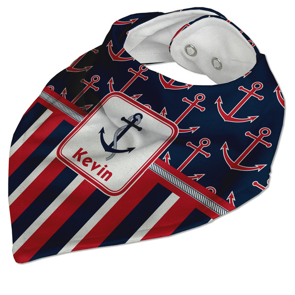 Nautical Anchors & Stripes Bandana Closed