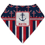 Nautical Anchors & Stripes Bandana Bib (Personalized)