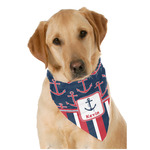 Nautical Anchors & Stripes Dog Bandana Scarf w/ Name or Text