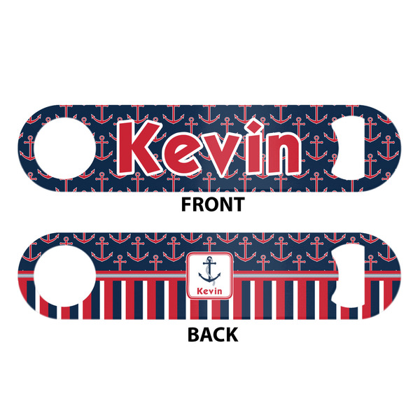 Nautical Anchors & Stripes Bar Bottle Opener - White - Approval