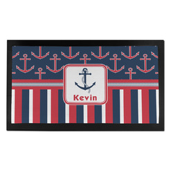 Nautical Anchors & Stripes Bar Mat - Small (Personalized)