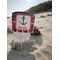 Nautical Anchors & Stripes Beach Spiker white on beach with sand