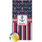 Nautical Anchors & Stripes Beach Towel w/ Beach Ball