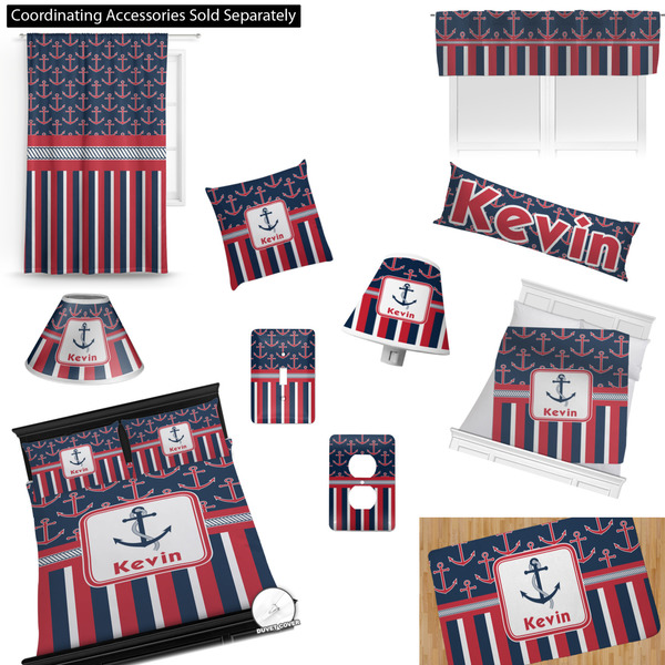 Nautical Anchors & Stripes Bedroom Decor & Accessories2