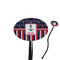 Nautical Anchors & Stripes Black Plastic 7" Stir Stick - Oval - Closeup