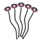 Nautical Anchors & Stripes Black Plastic 7" Stir Stick - Oval - Fan