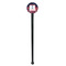 Nautical Anchors & Stripes Black Plastic 7" Stir Stick - Round - Single Stick