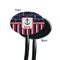 Nautical Anchors & Stripes Black Plastic 7" Stir Stick - Single Sided - Oval - Front & Back