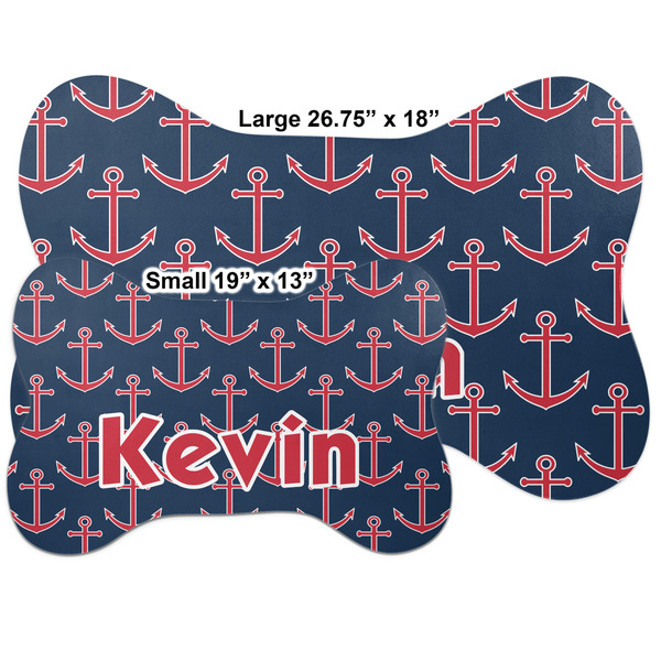 Nautical Anchors & Stripes Bone Shaped Mat Comparison