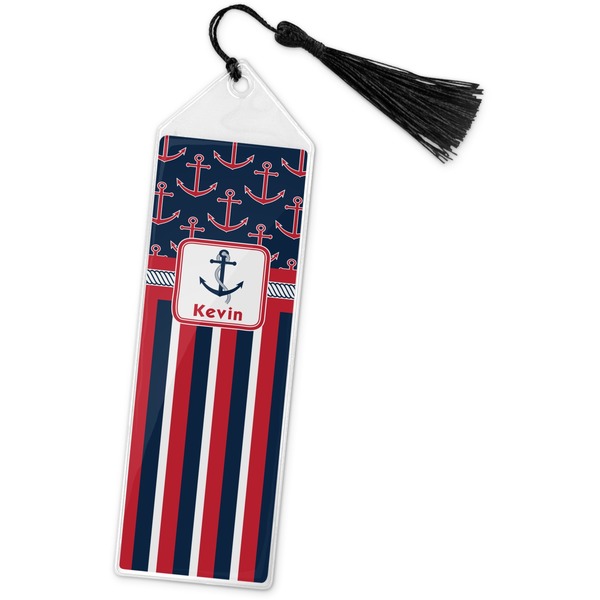 Custom Nautical Anchors & Stripes Book Mark w/Tassel (Personalized)