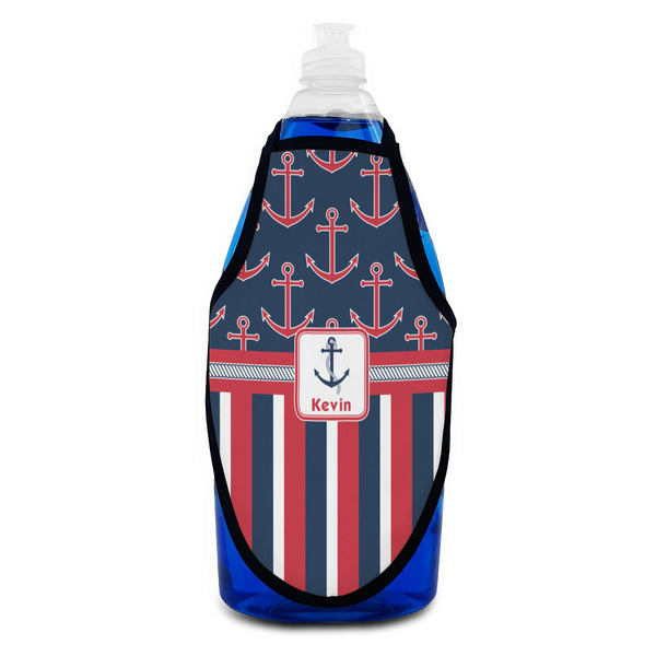 Nautical Anchors & Stripes Bottle Apron - Soap - FRONT